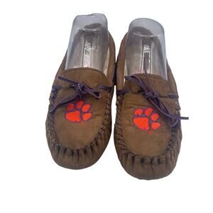 Clemson Tigers Campus Cruzers Slippers Brown Faux Fur Lined Womens 7
